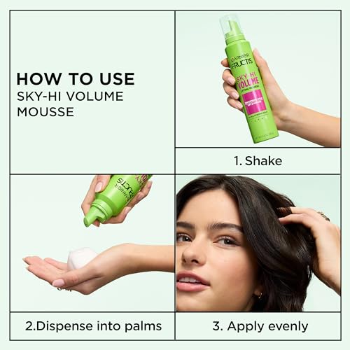 Garnier Fructis Style Sky-Hi Volume Mousse, Extreme Hold, 6.4 Oz, 3 Count (Packaging May Vary)
