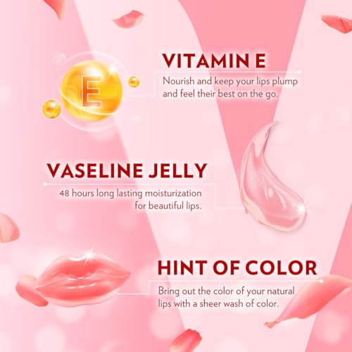 Vaseline Lip Therapy Care Rosy, Fast-Acting Nourishment, Ideal for Chapped, Dry, Cracked, or Damaged Lips, Lip Balm, 2-Pack of 2, 0.16 Oz Each, 4 Lip Balms