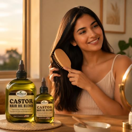 Difeel Mega Care Castor Hair Oil Blend 7.1 oz. - Blended Castor Oil for Hair Growth