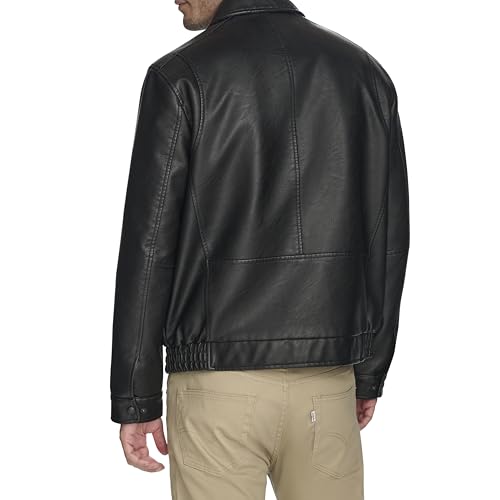 Dockers Men's James Faux Leather Jacket, Black, Medium