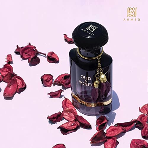 AHMED Oud & Roses 60mL Unisex Oriental Perfume for Men and Women a Woody Floral Oriental Fragrance with Oudh (Frankincense) and Rose Accords