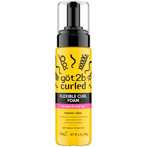 got2b Curled Flexible Curl Foam, Curl Mousse for Wavy & Curly Hair