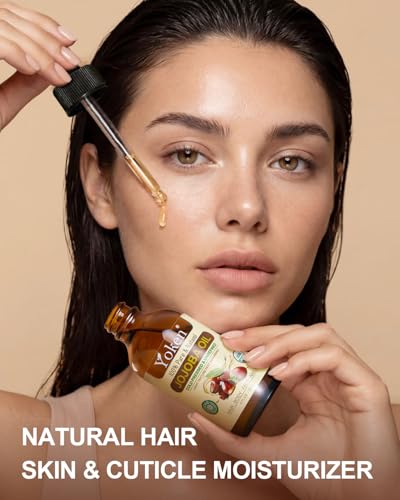 Yoken Organic Jojoba Oil 4oz with dropper, Pure for Nails, Face & Skin Care