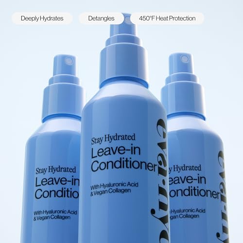 Eva NYC Hydrating Leave-In Conditioner Spray - Hyaluronic Acid + Vegan Collagen - Detangler + Heat Protectant - Lightweight Formula - Hydrating Deep Conditioner for Dry Hair - Jasmine Scent - 5 fl oz