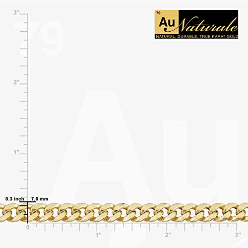 KoolJewelry 14k Yellow Gold Miami Cuban Link Curb Chain Bracelet