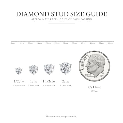 Belacqua 1/2 Carat Round Cut Lab Grown Diamond Stud Earrings
