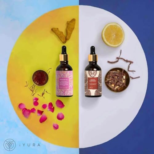 Day & Night Face Oil Duo for Dry, Mature Skin—Moisturizing AM-to-PM Face Care—Saffron + Manjistha—Smoothing, Brightening, Even-Toning, Glow-Boosting Routine—Non-Sticky, Non-Greasy, Fast-Absorbing