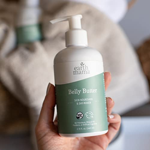 Earth Mama Belly Butter, Maternity Moisturizer for Dry Skin | Lotion for Pregnancy and Postpartum Recovery Self Care, Body Cream with Aloe, Fragrance Free, 8-Fluid Ounce (2-Pack)