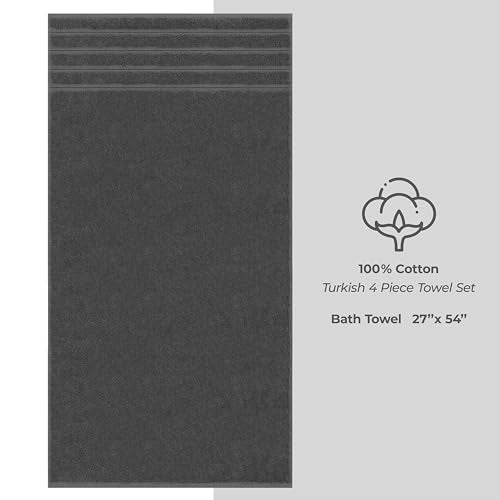 American Soft Linen 100% Cotton Luxury Turkish Towels, 4 PC Bath Towel Set