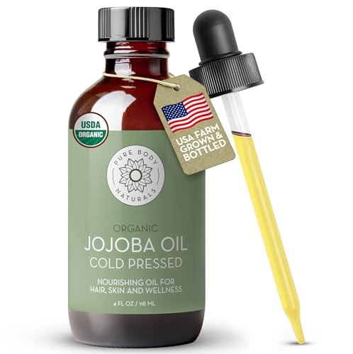 100% Pure Organic Jojoba Oil for Hair, Skin, Face & Nails, 4 fl oz