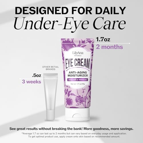 LilyAna Naturals Eye Cream for Dark Circles & Puffiness, 1.7 oz