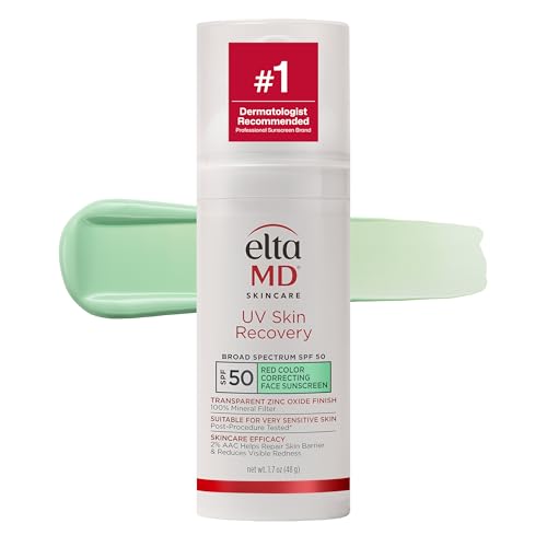 EltaMD UV Skin Recovery Green Tinted 100% Mineral Sunscreen, SPF 50, 1.7 oz