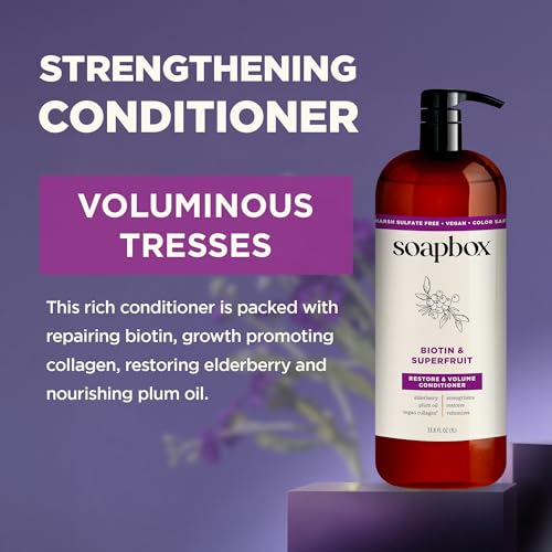 Soapbox Biotin & Super Fruit Conditioner for Volume, 33.8 oz