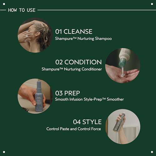 Aveda Smooth Infusion Style-Prep Smoother | Leave-In Anti-Frizz Serum | 72-Hour Frizz Defense & Control | Heat Protectant | 98% Naturally Derived*, 0.85 Fl Oz