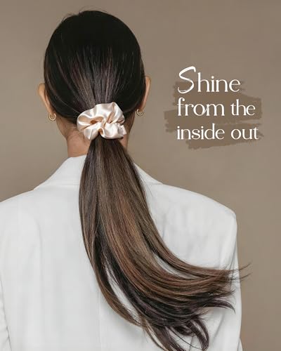 Yanibest 8 Pcs Satin Scrunchies - Silk Feeling Scrunchies Ponytail Holders