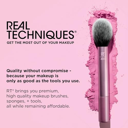 Real Techniques Au Naturale 9 Piece Makeup Brush Set, For Liquid, Cream, & Powder Foundation, Eyeshadow, Blush, & Contour, Premium Quality Face Brushes, Gift Set, Cruelty-Free