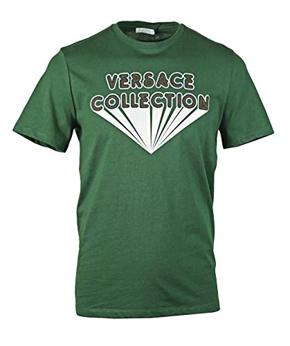 Versace Collection Men's Green Graphic Crewneck T-Shirt Sz US S IT 48
