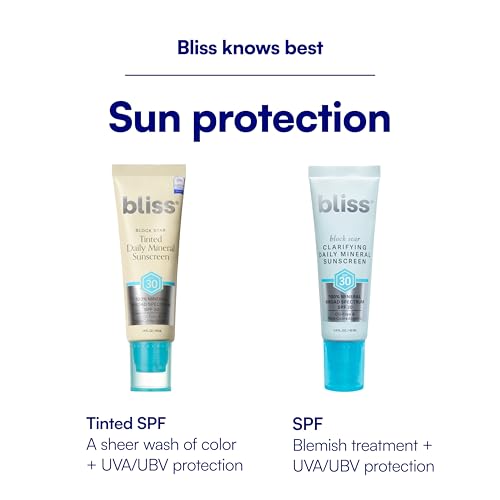 Bliss Block Star Tinted Mineral Face Sunscreen SPF 30 - 1.4 Fl Oz - Radiant