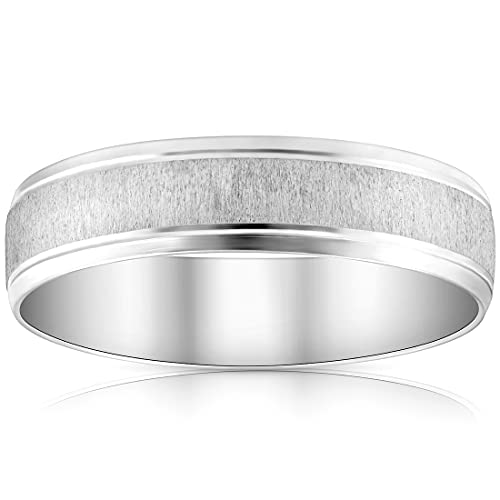 P3 POMPEII3 Pompeii Mens 6mm 14K White Gold Comfort Fit Wedding Band Ring - Size 11