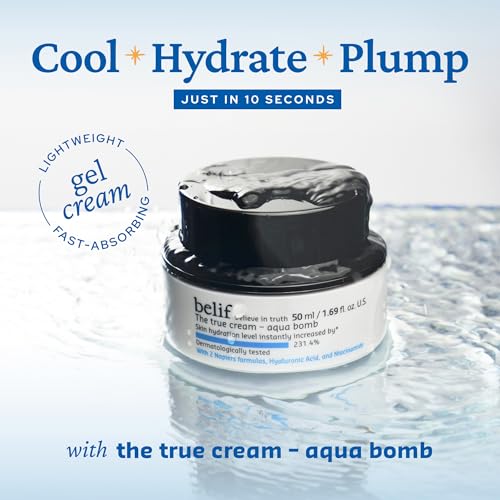 belif Aqua Bomb Back to School Skincare Set: Korean Skincare Set with Aqua Bomb Moisturizer, Peptide Eye Bomb cream, Frozen Cream, 4-Step Skincare for All Skin Types