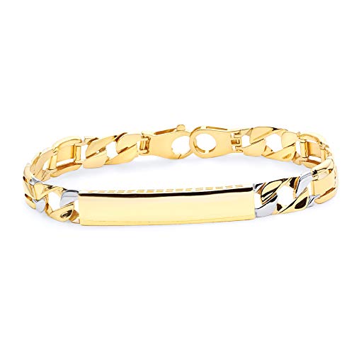 14k REAL Two Tone Gold Fancy Men's Bracelet - 8.25"