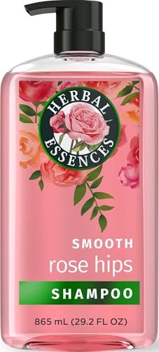 Herbal Essences Shampoo, Rose Hips - Smooth Collection, Shiny Hair with Vitamin E & Jojoba, Safe for Color Treated Hair, Floral Scent, Cruelty-Free, Dermatologist-Tested, 29.2 Fl Oz