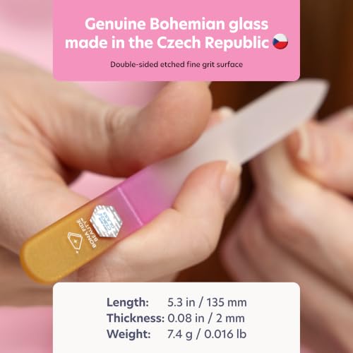Bona Fide Beauty Czech Glass Nail File Set, 5-Pk with Hard Cases (Serenity)