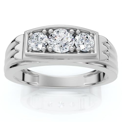 Pompeii 3/4ct Diamond Mens 14K White Gold Wedding Ring - Size 11.5