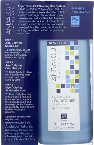 Andalou Naturals Age Defying Hair Thinning Treatment System, 3 Piece Kit