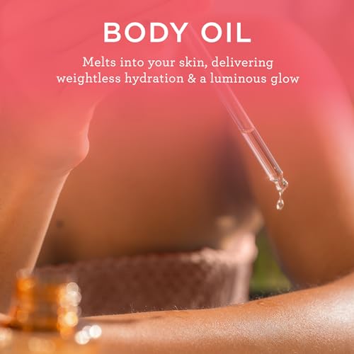 MIX:BAR Vanilla Bourbon Glowy Body Oil for Women, Soothe, Soften & Smooth Dry Skin, with Jojoba & Avocado Oil, Paraben Free, Vegan, 4oz