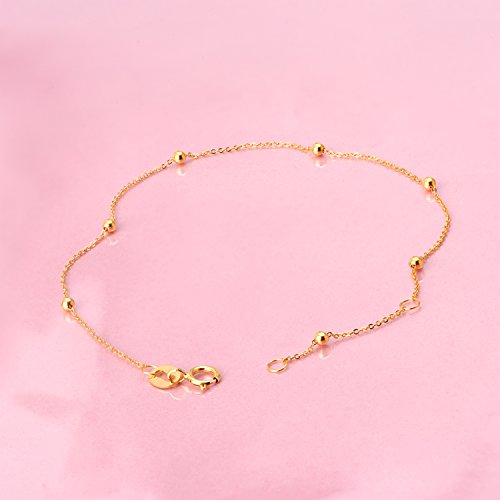SISGEM Solid 18k Gold Tiny Bracelets for Women, Real Gold Chain Thin Bracelet (Yellow Gold, 18k)