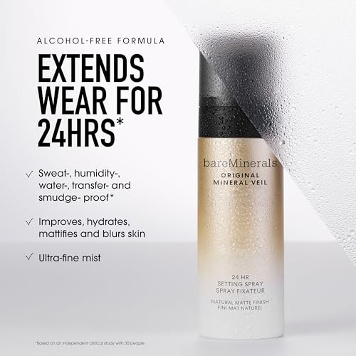 bareMinerals Original Mineral Veil Matte Setting Spray, 3.4 Fl Oz