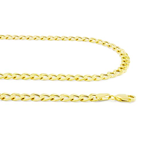 Nuragold 10k Real Yellow Gold Cuban Curb Link 6.5mm Chain Necklace, 16"-30" - 24"