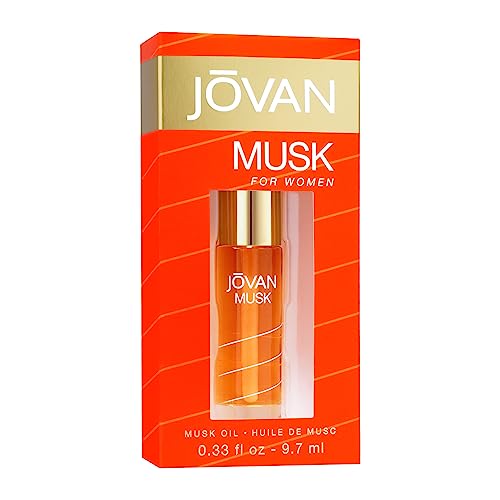 Jovan Musk for Women Perfume Oil 0.33 fl oz (Pack of 1), Sexy Perfume Oil for Women, Notes of Jasmine, Amber, and Neroli, Women's Fragrance, Long Lasting, Everyday Fragrance, Travel Size