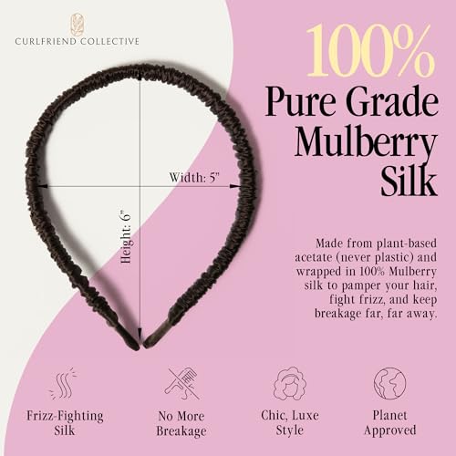 Curlfriend Collective Espresso Comfort Curve Silk Headband for Women
