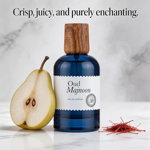 A CENTER Oud Majnoon Men's Cologne 3.4 Fl Oz | Luxury Eau de Parfum 100ml | Long Lasting Saffron, Tuberose & Oud Fragrance | Bold Oriental Daily Use Perfume Gift for Him