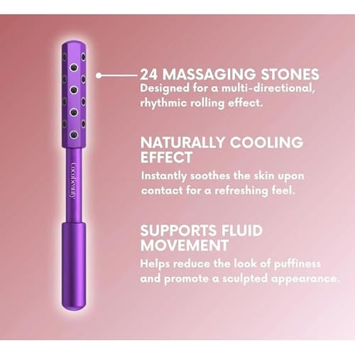 COCOBEAUTY Tourmaline Face Roller – Facial Massage Roller Tool for Lymphatic Drainage – Beauty Roller for Face – Facial Roller for Women Face – Beauty Sculptor Wand for Radiant Skin
