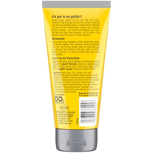 Got2B Glued Styling Spiking Hair Gel 2 - 6 oz tubes + 1 Travel 1.25 oz tube