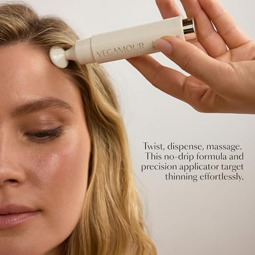 VEGAMOUR GRO+ Advanced Gel-Serum Pen, MD-Formulated - Cooling Massage Applicator, Drip-Free, Reduces Shedding & Breakage, Targeted Areas, Vegan & Cruelty-Free