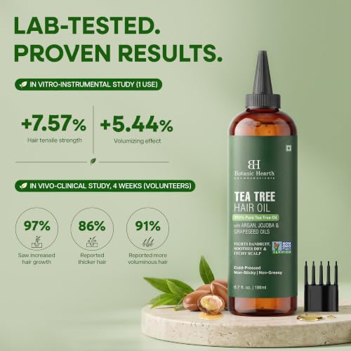 Botanic Hearth Tea Tree Scalp Oil for Hair Growth & Itchy Scalp, 6.7 Fl Oz