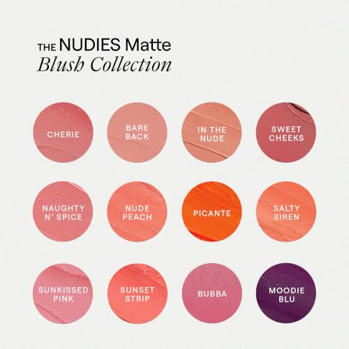 Nudestix Nudies Blush Stick – 3-in-1 Cream Blush for Cheeks, Eyes & Lips with Built-In Brush | Soft Matte Finish for a Natural Flush | Clean, Vegan & Travel-Friendly Makeup (Picante)