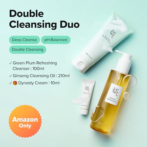 Beauty of Joseon Double Cleansing Duo With Glass Skin Moisturizer Gift | Daily Korean Skincare Face Cleansers for All Skin Types, Gentle Gel Cleanser and Lightweight Cleansing Oil 210 ml, 100 ml