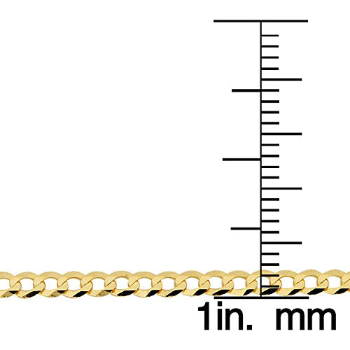 Kooljewelry 10k Yellow Gold 2.7 mm High Polish Curb Link Bracelet (7 inch)