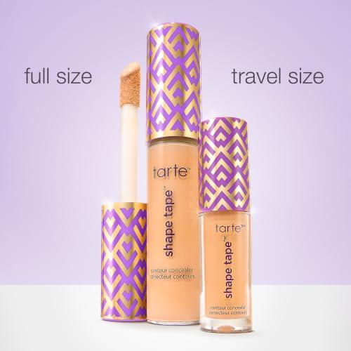 tarte shape tape concealer – Full-Coverage Creaseless Soft Matte Finish, Brightening Under-Eye & Face Makeup, 16hr Longwear, Vegan & Cruelty-Free, travel size, 48G tan-deep golden