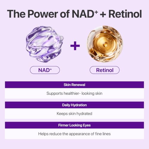 numbuzin No.9 NAD+ Retinol Eye Cream for Dark Circles, Puffiness, Crow's Feet with 50 Peptides, 4% Niacinamide & Ceramide, Reduces Wrinkles & Fine Lines, korean eye cream, 0.33 fl oz
