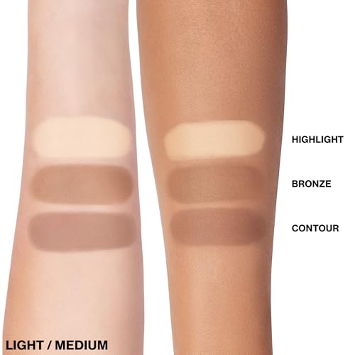 Smashbox Step-By-Step Contour Palette | Sculpt + Glow All-In-One Contour Kit with Blendable + Buildable Formulas, Light/Medium, 0.3 Ounce