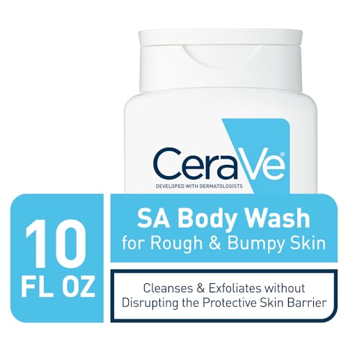 CeraVe Body Wash with Salicylic Acid, Fragrance Free Body Wash to Exfoliate Rough and Bumpy Skin, Allergy Tested, 10 Ounce
