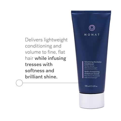 MONAT Volumizing Revitalize Conditioner Infused with Rejuveniqe - Lightweight Hair Volumizing Conditioner for Fine, Flat Hair, for Softness and Shine - Net Wt. 178 ml ℮ 6 fl. oz.