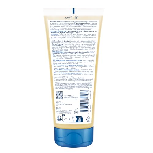 Bioderma - Atoderm - Shower Oil - Moisturizing and Nourishing Body and Face Wash - for Family with Very Dry Sensitive Skin 3.33 Fl Oz