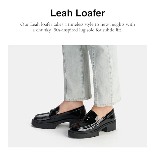 COACH Women's Flats Leah Loafer in Patent Leather, Color Black Patent, Size 6